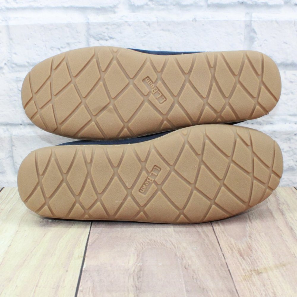 LL BEAN Blue Suede Wicked Good Shearling Lined Slippers Venetian 11 M - Picture 9 of 9